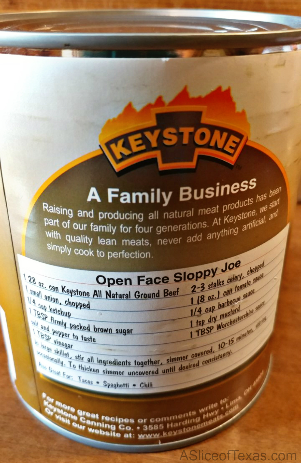 A Slice of Texas blog KEYSTONE GROUND BEEF For Food Storage REVIEW