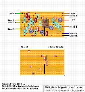 Guitar FX Layouts: MXR Micro Amp with tone control