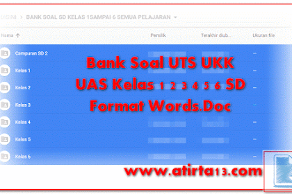 ✔ Bank Soal Uts Ukk Uas Kelas 1 2 3 4 5 6 Sd Format Words.Doc