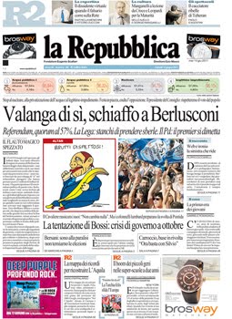 La prima pagina del 14 giugno 2011