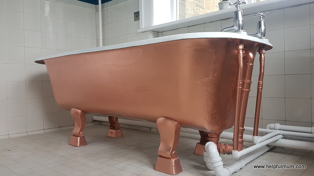 Copper painted bath