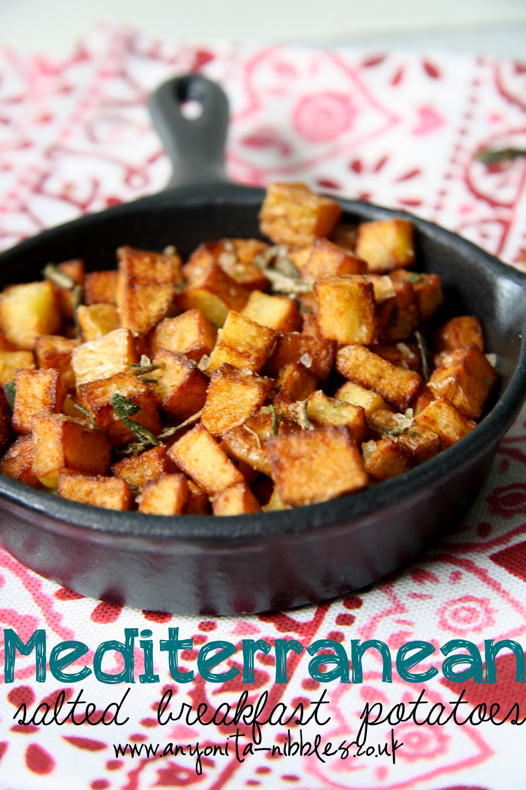 Pan of #fried diced #potato with rosemary #salt from Anyonita Nibbles #glutenfree #vegetarian #vegan