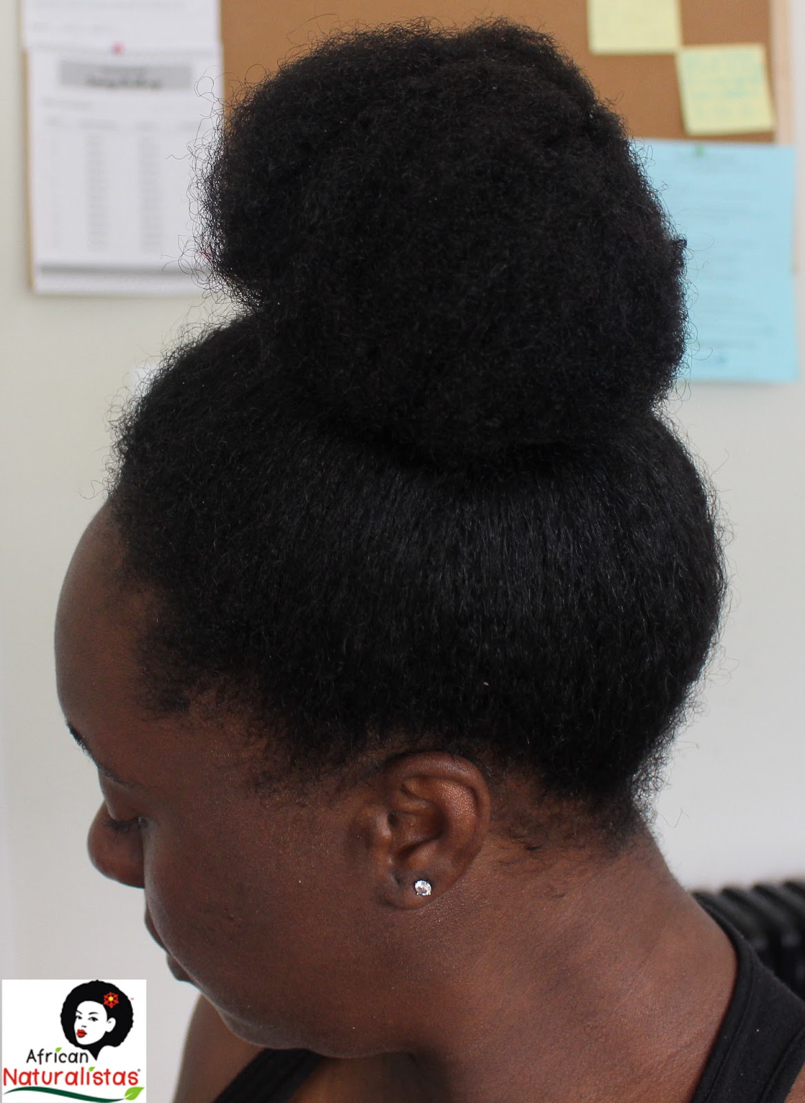 African Naturalistas High Bun Natural Hair Style Tutorial