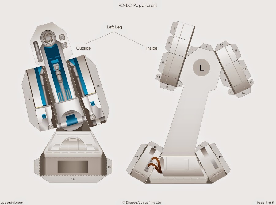 Descargable imprimible de R2-D2 de la saga de Star Wars para maqueta 3d-4