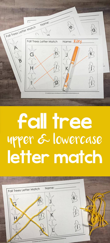 Kindergarten Worksheets and Games: FREE Fall Leaf Alphabet Letters Match