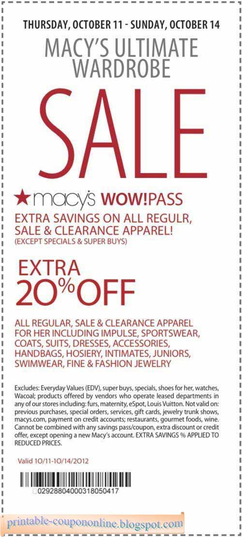 Macys printable coupon code 2018