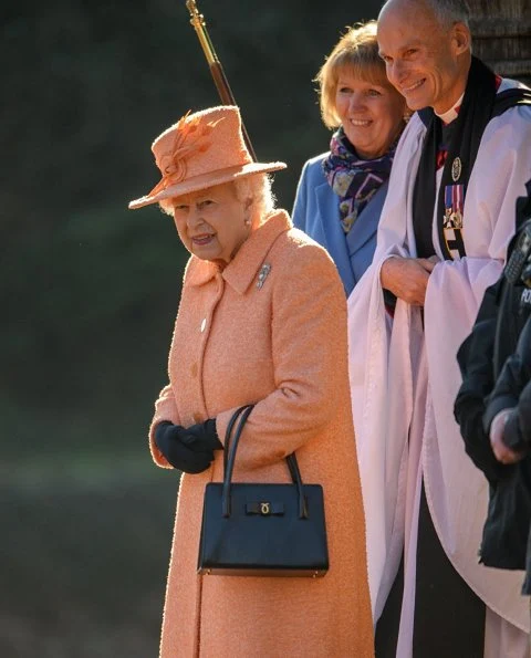 Queen Elizabeth II attended Sunday Service at St Peter and St Paul Church in West Newton