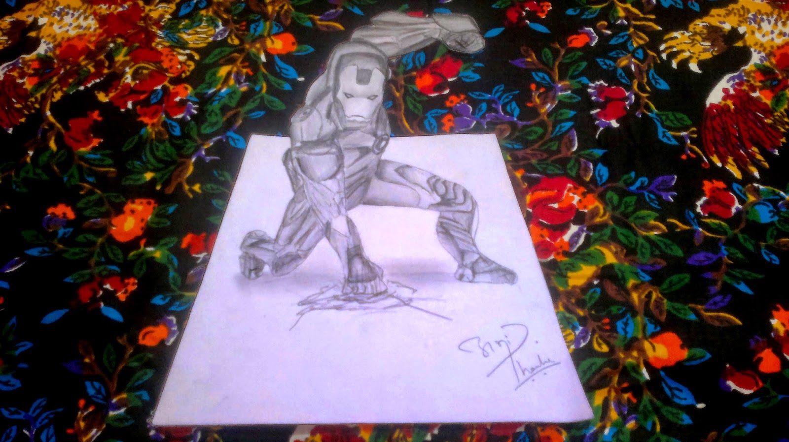 3D Iron Man Sketch by Abhishek Thamke 3D Iron Man Sketch by Abhishek Thamke