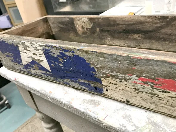 Planter box made with a repurposed American Flag project
