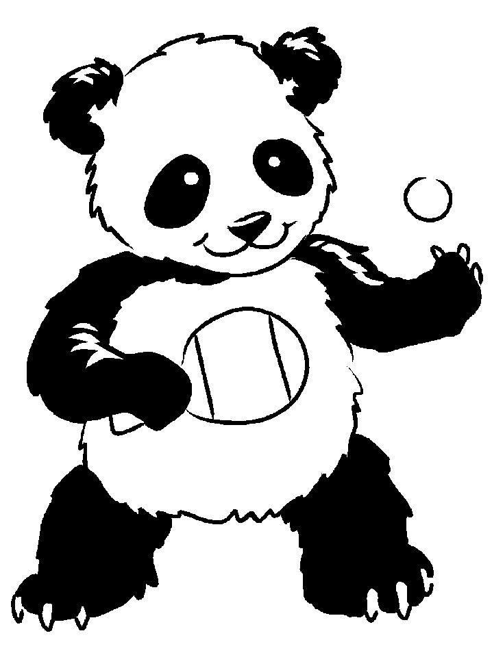 Coloring Pages Online: panda and ball coloring pages