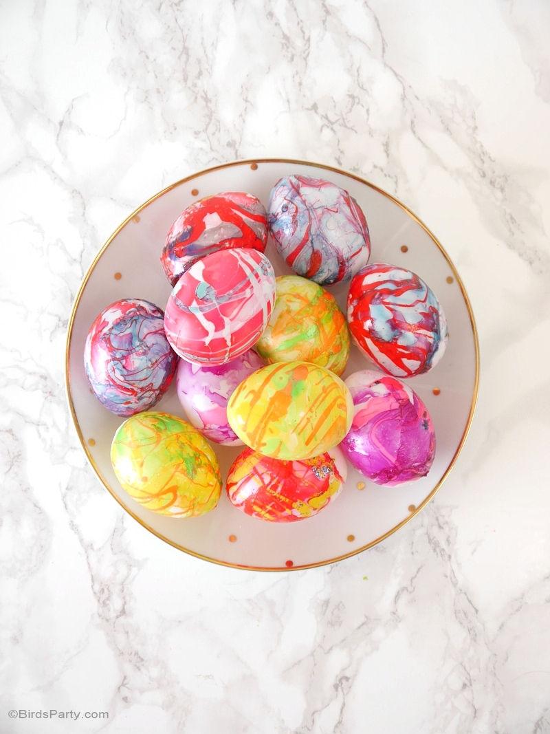 DIY Nail Polish Marbled Easter Eggs Party Ideas Party Printables Blog