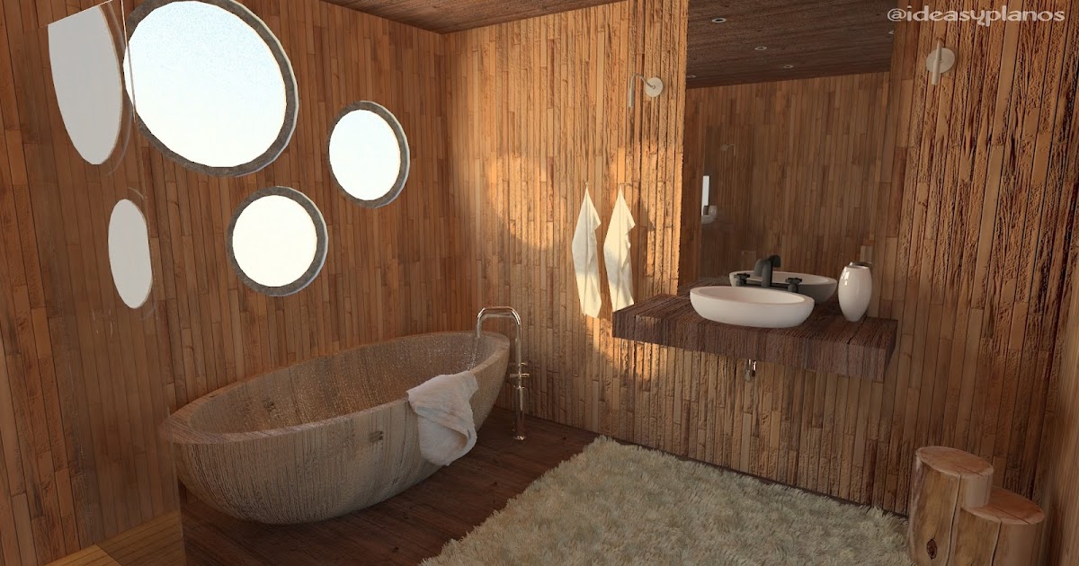 Baños con madera. Un material clásico en un ambiente moderno.
