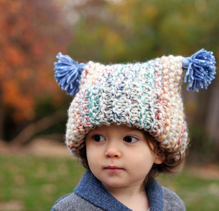 Flat Knit Garter Stitch Hat Knitting Pattern- Super Easy! - Gina Michele