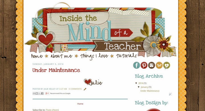Inside the Mind of a Teacher | blog design | Designs By Kassie