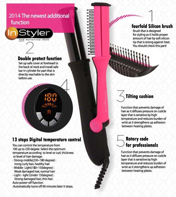 my queen Instyler 360˚ Auto Rotating Curling Straightens Iron with LED