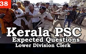 Kerala PSC - Expected/Model Questions for LD Clerk - 38