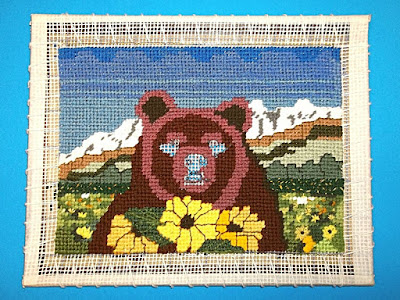 Bear with background complete and some back-stitching