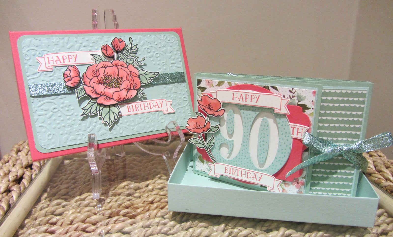 Birthday Blooms Mini Scrapbook Album/Card and Gift Box Stamp Class