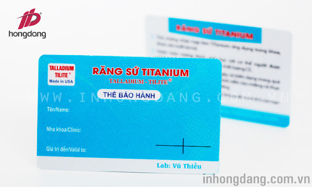 Công ty in thẻ bảo hành giá rẻ tại Hà Nội