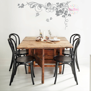 vinilo decorativo mariposa floral frase rie ama vive pared