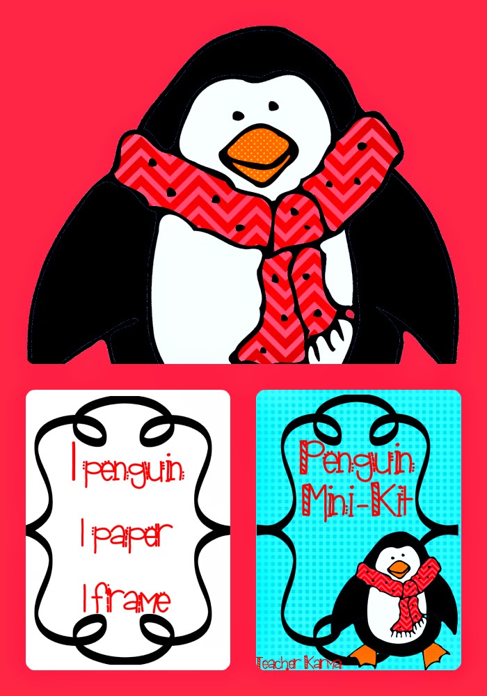 FREE penguin clip art kit to help you celebrate Christmas!  TeacherKarma.com