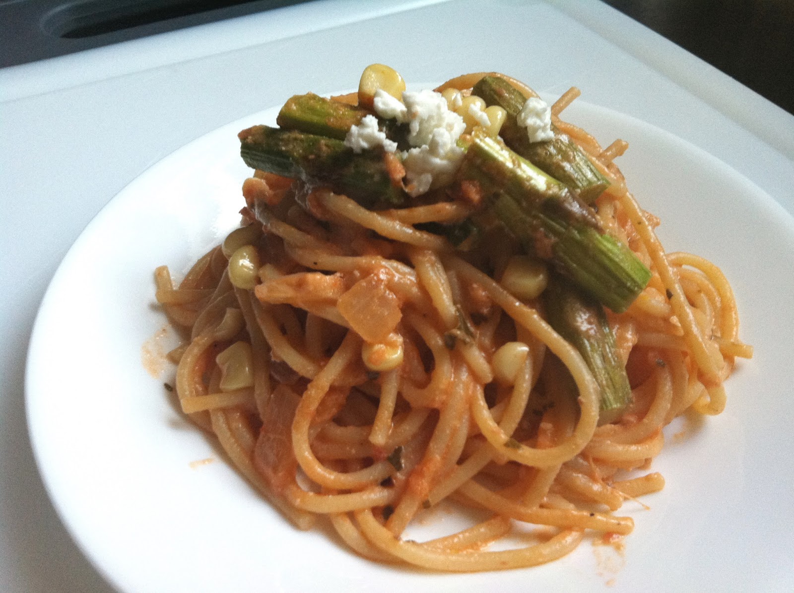 simple flavors are key. Goat Cheese Marinara and Veggie Spaghetti
