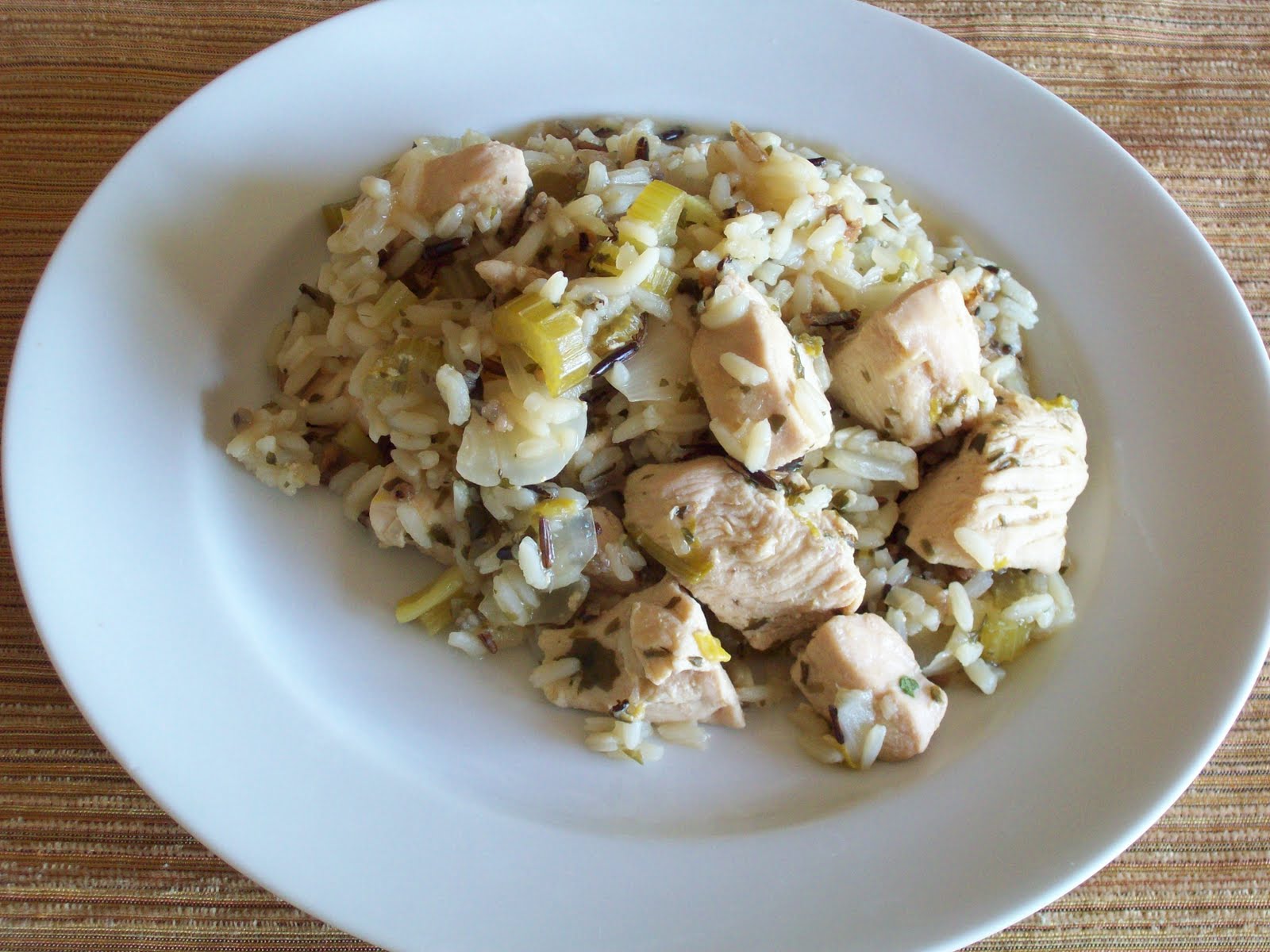 Tracy's Living Cookbook Baked Chicken with Wild Rice, Onion and Tarragon