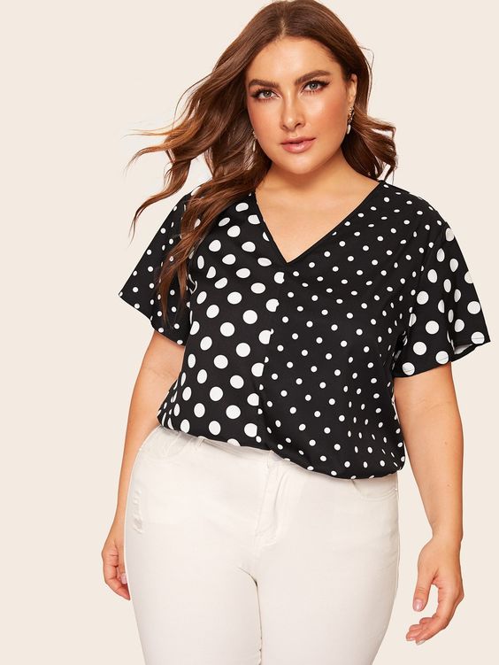 Cómo Combinar Combinar Blusa Negra Con Lunares Blancos Camisa