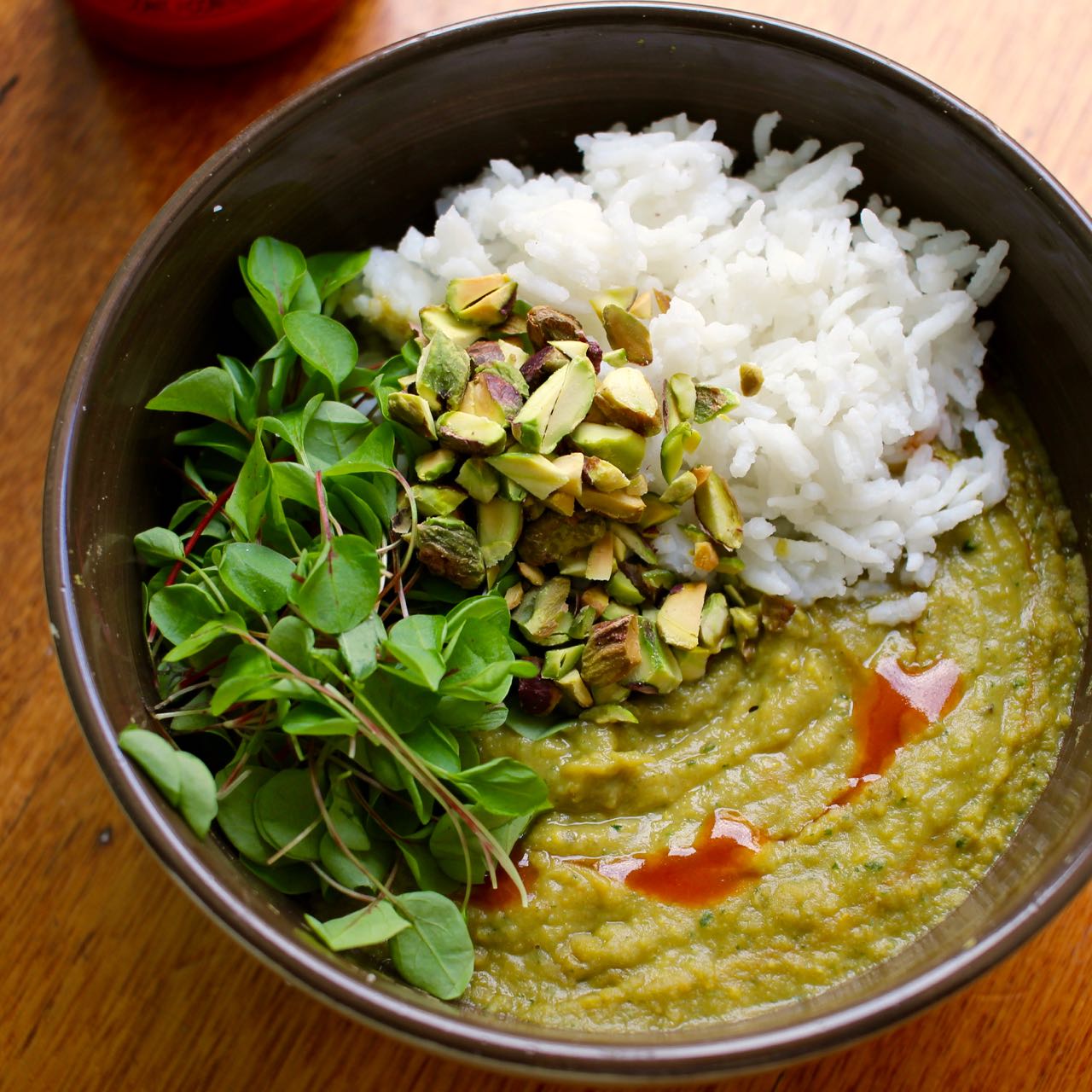 Green Gourmet Giraffe Thai curry split pea soup