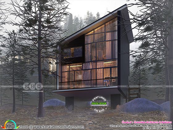 910 square feet, 2 bedroom proposed cottage at Wayanad
