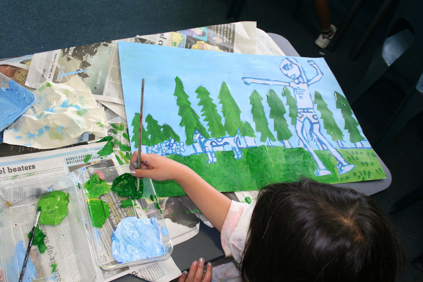 Visual Art for Year 3 & 4 students Beginning to paint composition