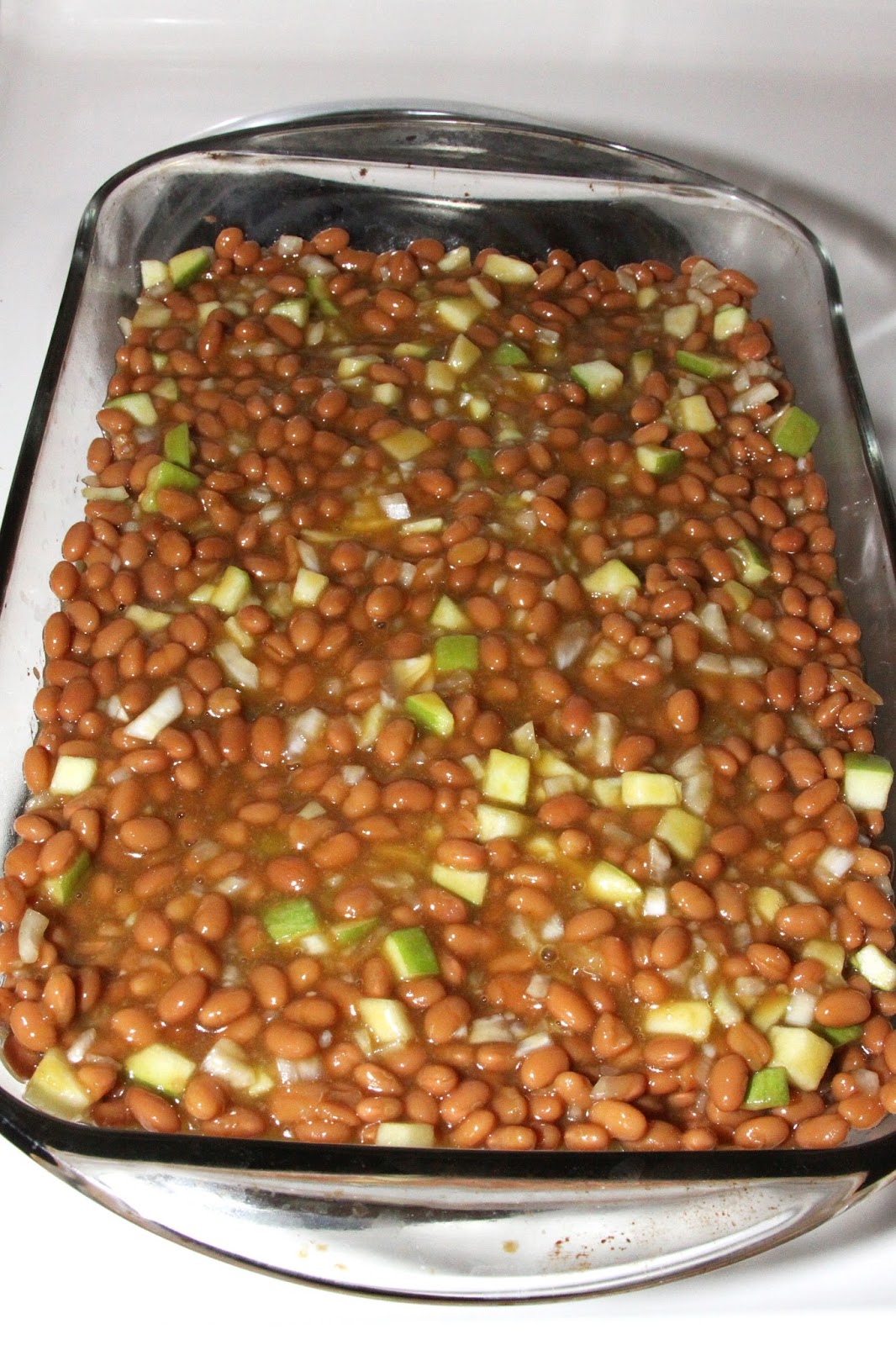 For the Love of Food Baked Bean Casserole with Apples and Bacon