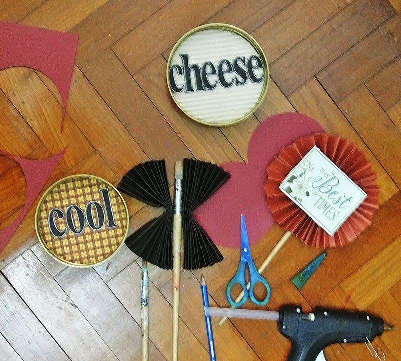 Do More With Less Photo booth props from found objects