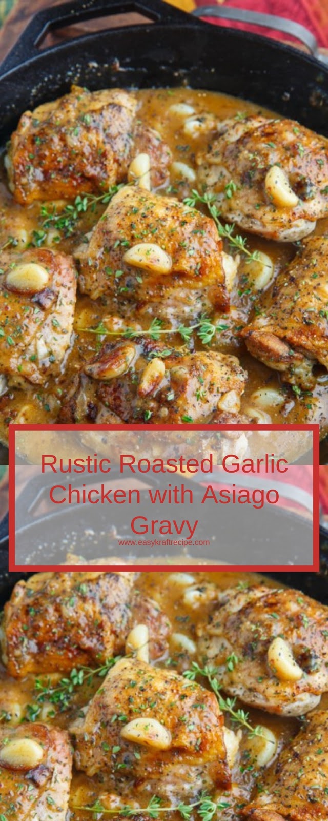 Rustic Roasted Garlic Chicken with Asiago Gravy - Easy Kraft Recipes