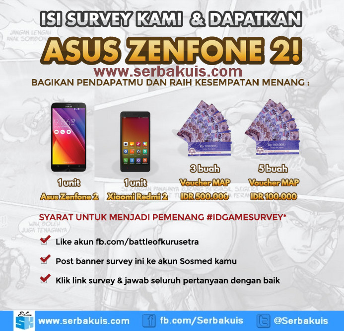 Indonesia Game Survey Berhadiah Asus Zenfone 2