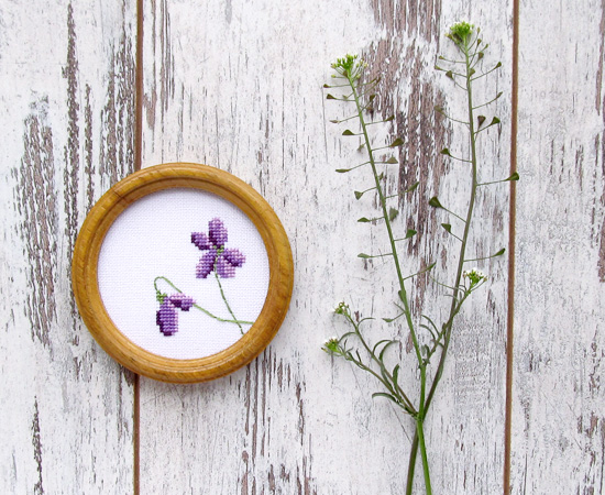 вышивка, embroidery Фиалки, Violets