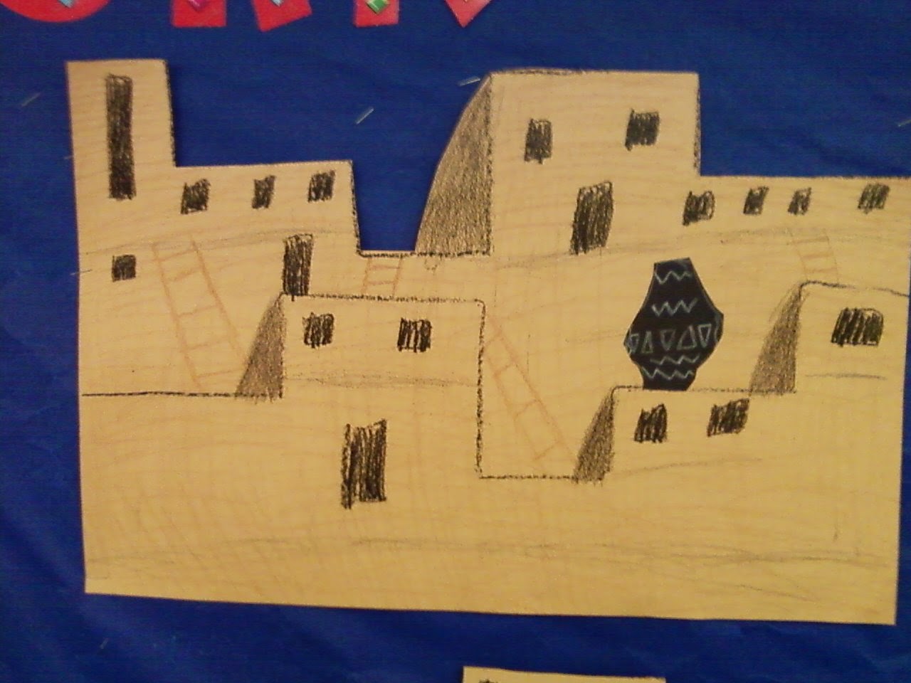 PPPS Elementary Art Rooms First Peoples Cliff Dwelling 3rd grade