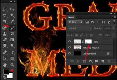 cara membuat efek teks api dengan photoshop Cara Membuat Efek Teks Api Dengan Photoshop