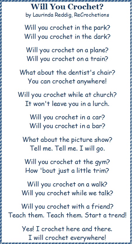 Recrochetions Will You Crochet Poem Happy Birthday Dr Seuss