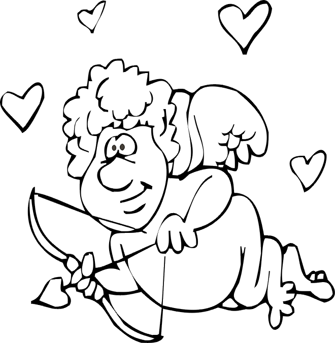 valentine cupid coloring pages - photo #14