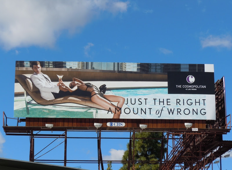 The Cosmopolitan Just the right amount of wrong swimming pool billboard Right amount of wrong Cosmopolitan pool billboard
