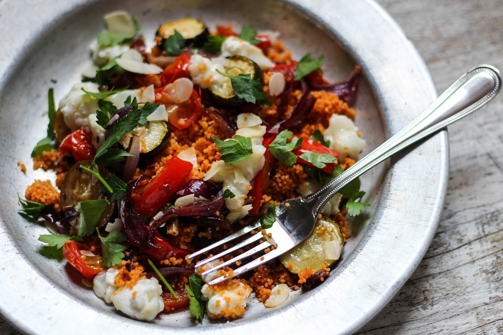 The Spoon and Whisk Mediterranean Vegetable and Goats Cheese Couscous Salad