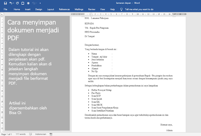 Cara Menyimpan Office Word Menjadi File PDF Terbaru Cara Menyimpan Office Word Menjadi File PDF Terbaru