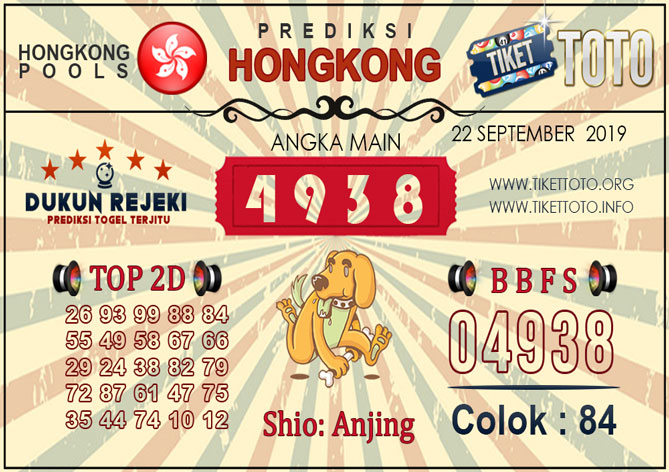 Prediksi Togel HONGKONG TIKETTOTO 22 SEPTEMBER 2019