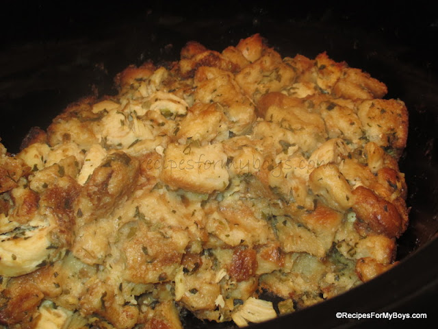 Recipes For My Boys: Crock Pot Chicken and Stuffing