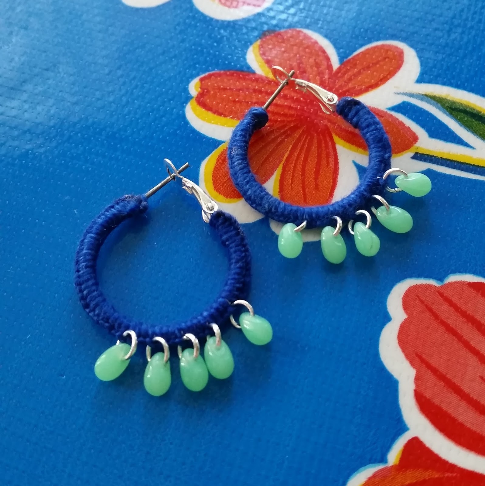 Owls and Octopi Easypeasy threadwrapped hoop earrings