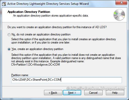 AD LDS Application directory partition AD LDS Application directory partition
