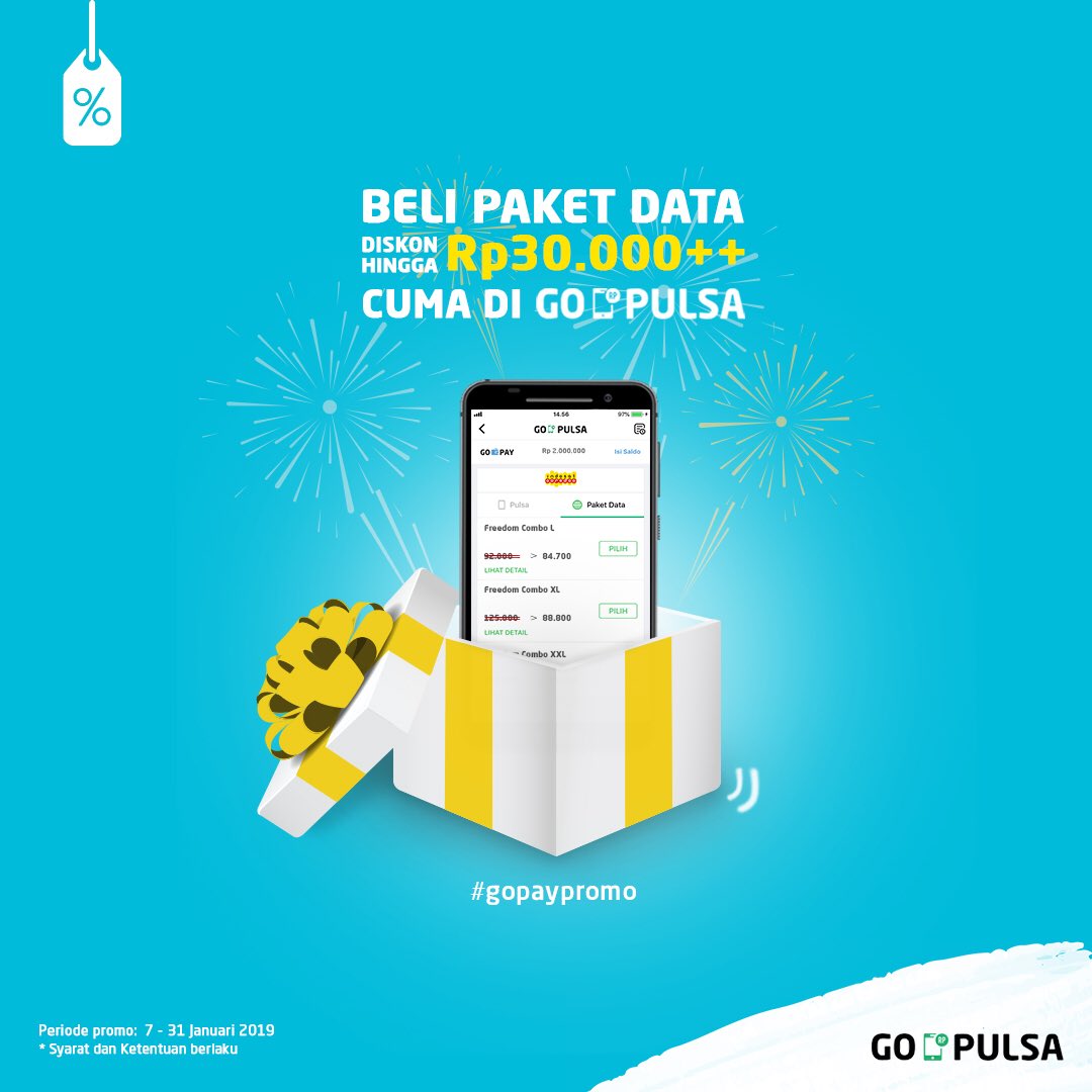 #GOJEK - Promo Diskon 30K Dengan Beli Paket Data di GOPULSA (s.d 31 Jan 2018) #GOJEK - Promo Diskon 30K Dengan Beli Paket Data di GOPULSA (s.d 31 Jan 2018)