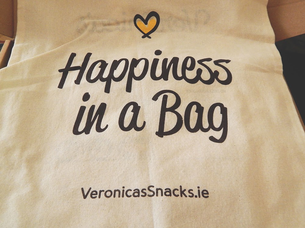 Happiness in a bag Veronica's Snacks tote bag