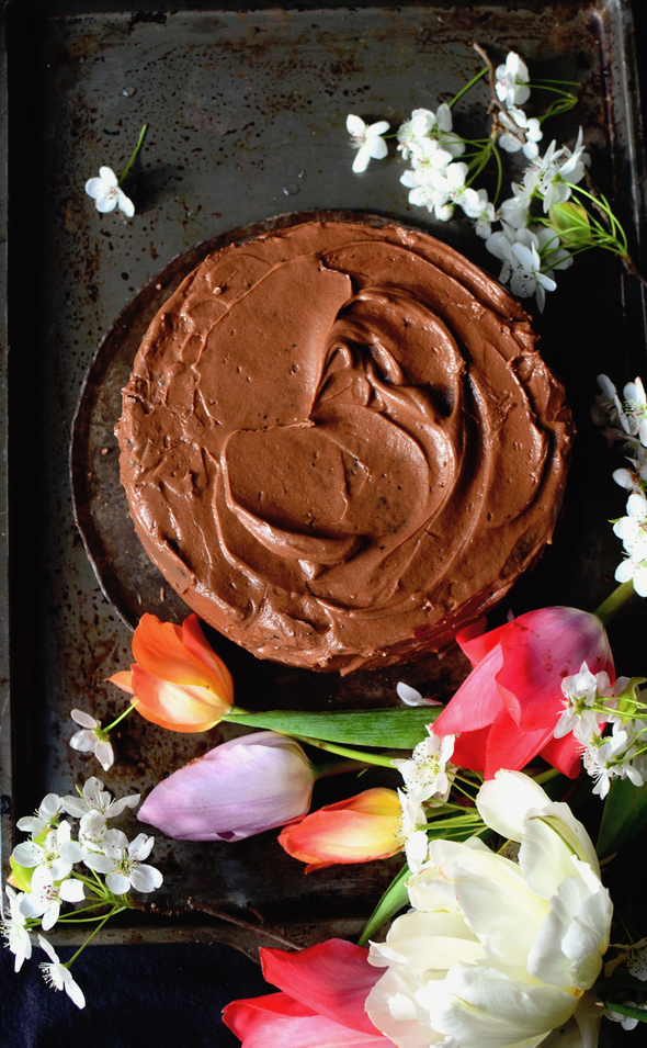 Yammie's Noshery Amazing Dark Chocolate Cake with Greek Yogurt